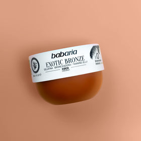 Babaria Coconut Self-Tanning Gel swatch showing gradual color development.