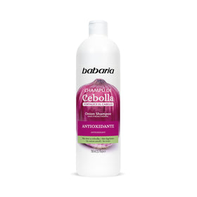 Babaria Onion Shampoo bottle with color-protecting formula for vibrant hair color.