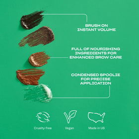 Babe Original Volumizing Brow Filler in Dark Brown with brush close-up for precise application.