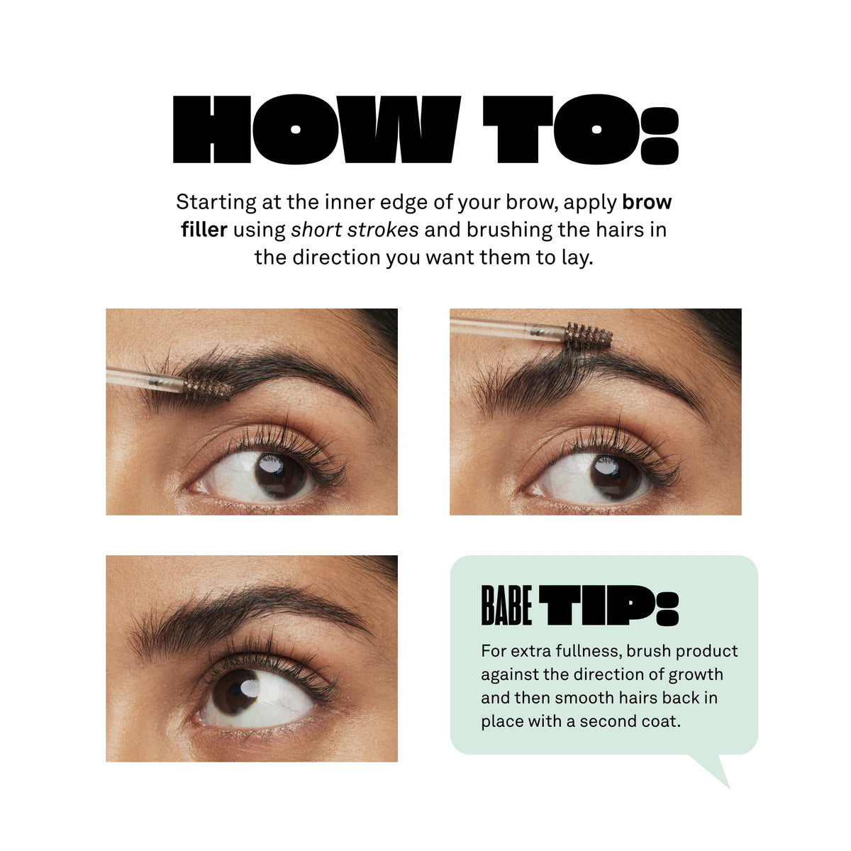 Babe Original Volumizing Brow Filler Taupe with brush for precise coverage.