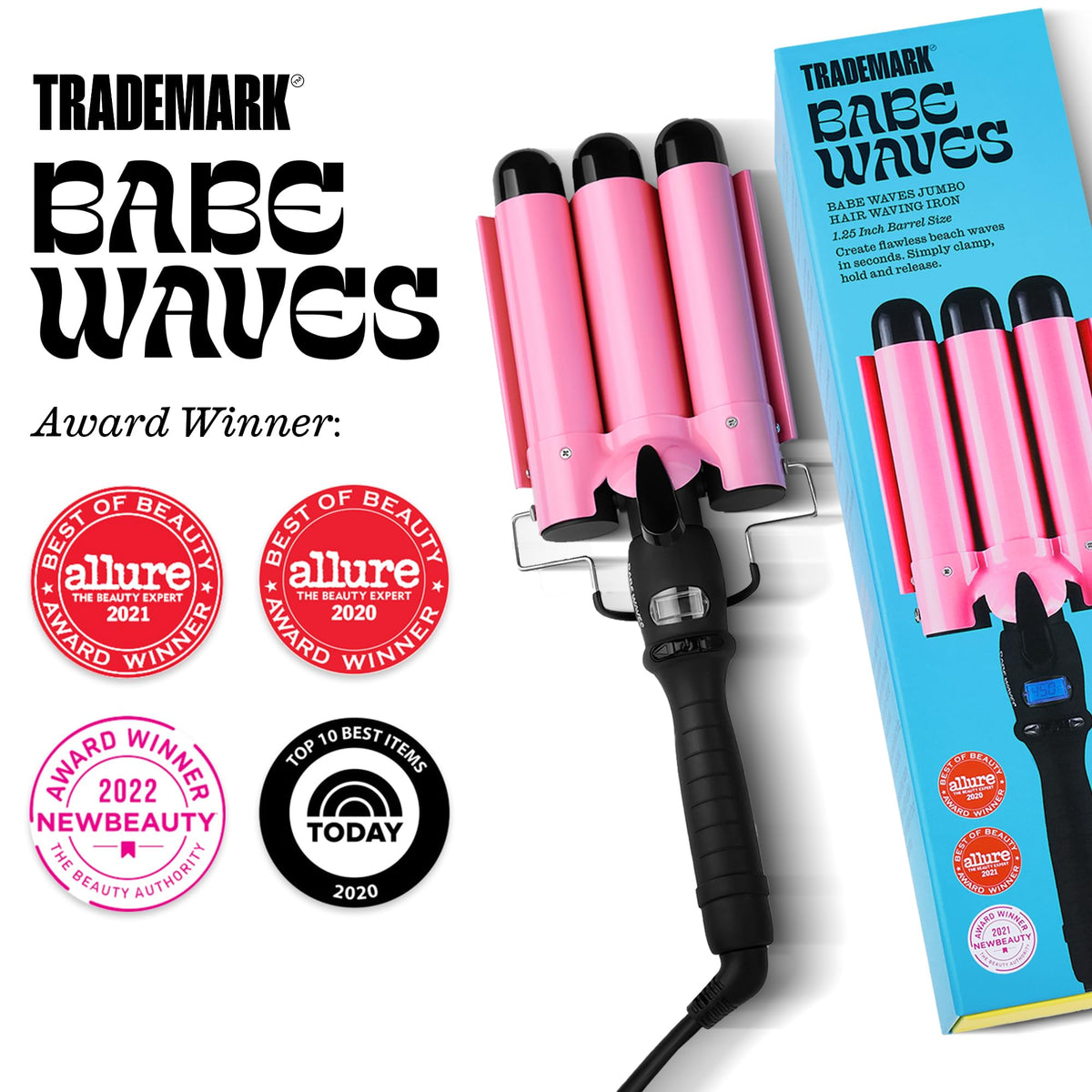 Three 1.25-inch barrels produce soft, natural-looking waves