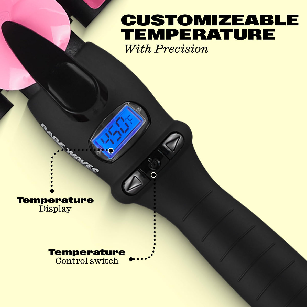 Travel-ready Babe Waves waver with dual voltage for worldwide use