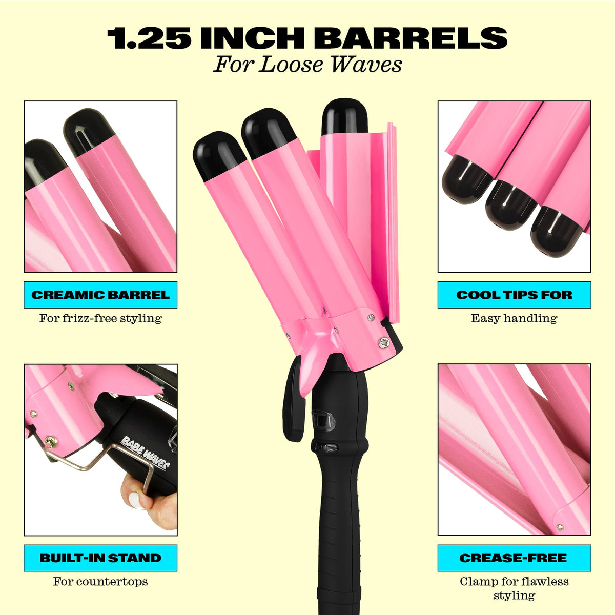 Babe Waves waver shows digital LCD dial for precise temperature control