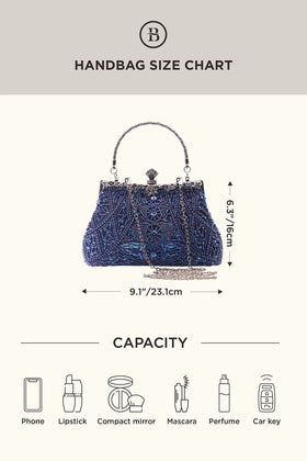 BABEYOND beaded bag carried by hand for a classic, refined look.