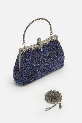 Room inside BABEYOND clutch fits iPhone Pro Max and key essentials.
