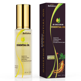 Bablabear Hair Oil bottle closeup showing premium shine and frizz control potential.
