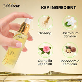 Bablabear Hair Oil on wet hair for smooth detangling and moisture.