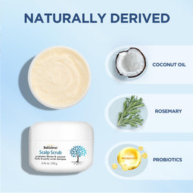 Bablabear Scalp Exfoliator Foaming application showing lather and exfoliation