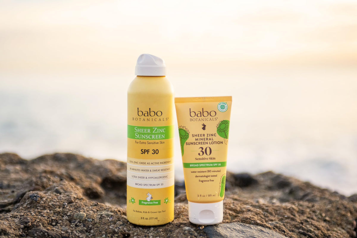 All-ages friendly SPF30 sunscreen from Babo Botanicals for everyday protection.
