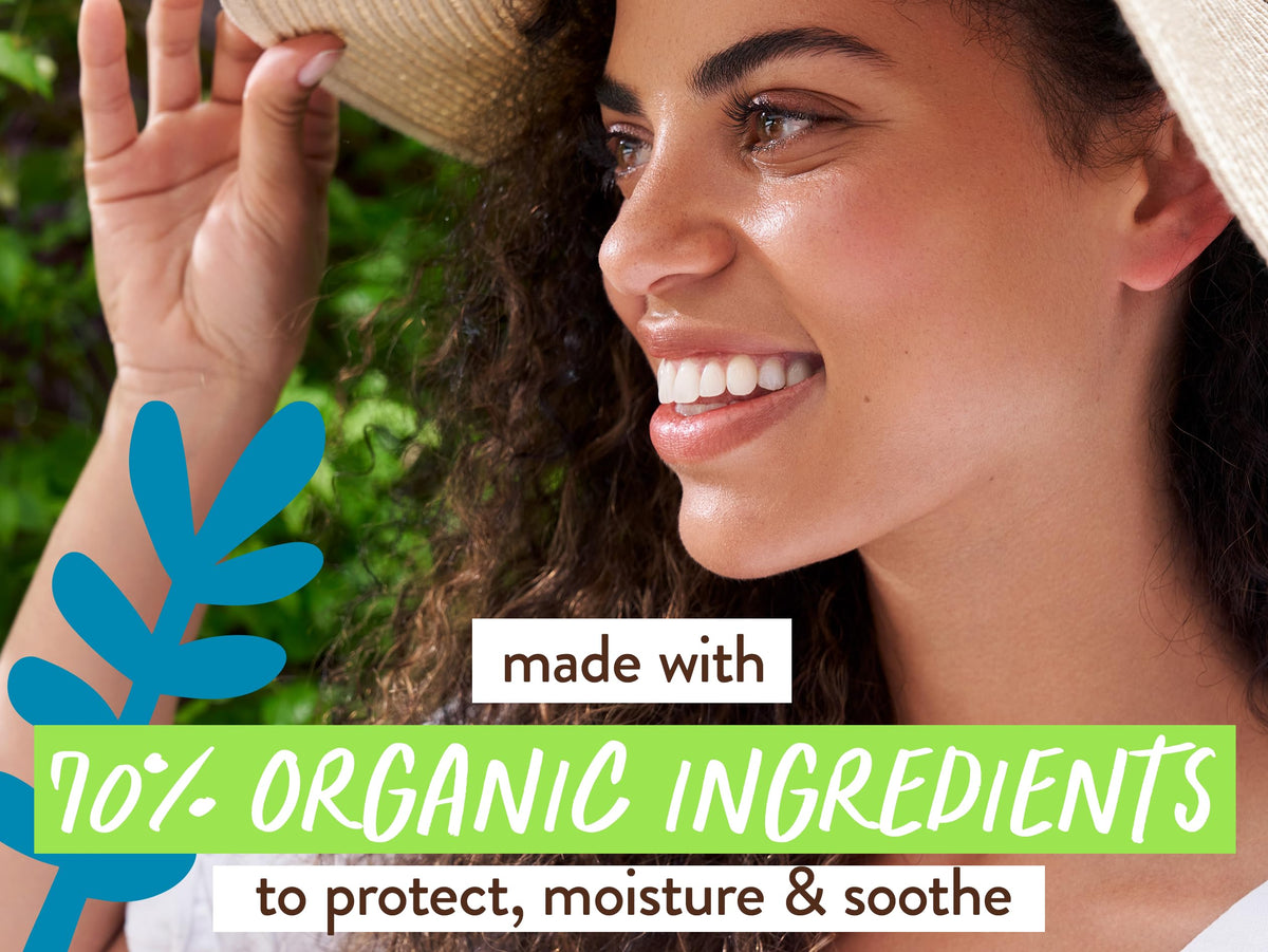 Hand applying Babo Botanicals SPF 40 with light, sheer coverage.