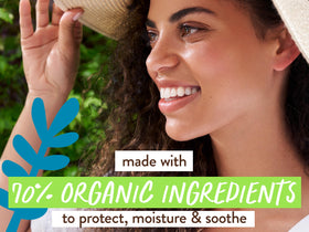 Hand applying Babo Botanicals SPF 40 with light, sheer coverage.