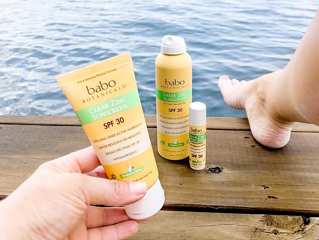 Dermatologist-tested sunscreen by Babo Botanicals suitable for daily use.