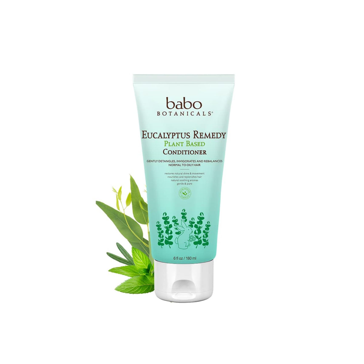 Babo Botanicals Eucalyptus Remedy Conditioner bottle ready for detangling and refreshing scent
