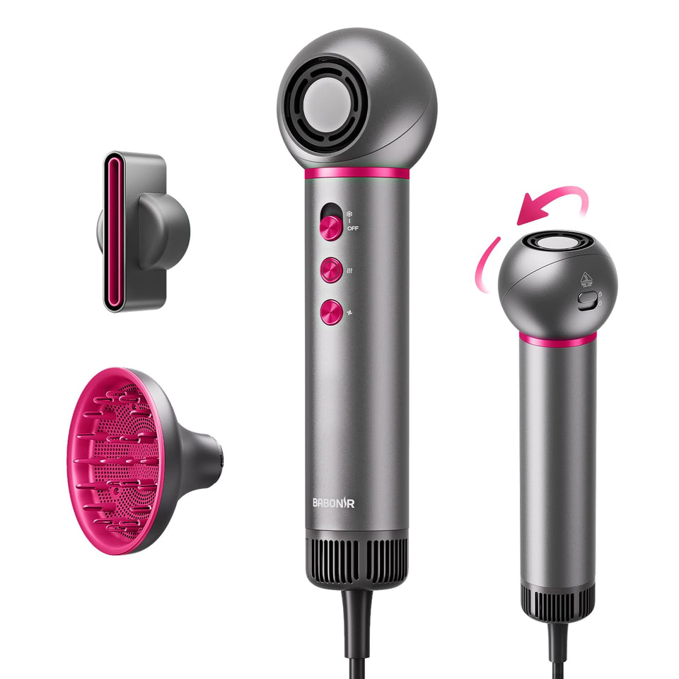 BABONIR travel hair dryer with compact design for easy packing and fast drying