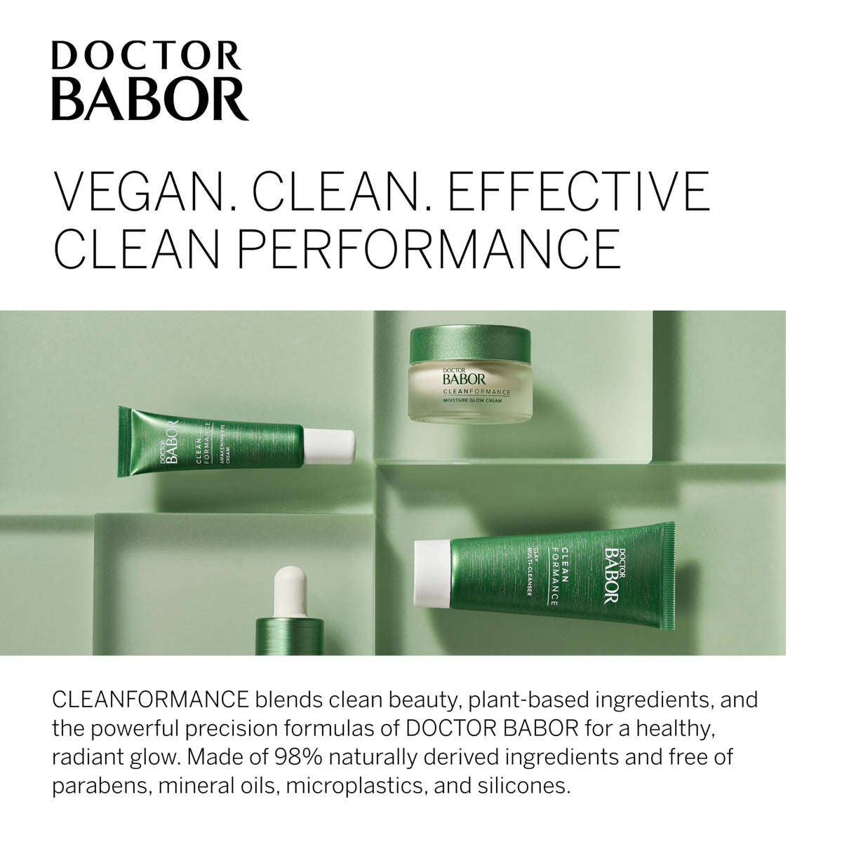BABOR Cleanformance Moisture Glow Cream applied to skin delivers immediate glow and comfortable hydration.