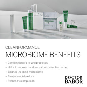 BABOR Cleanformance Moisture Glow Cream dispense shot highlights creamy formula ready to apply.