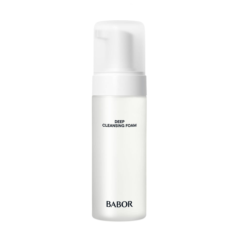 BABOR Deep Cleansing Foam bottle pump for a gentle daily cleanse and makeup removal