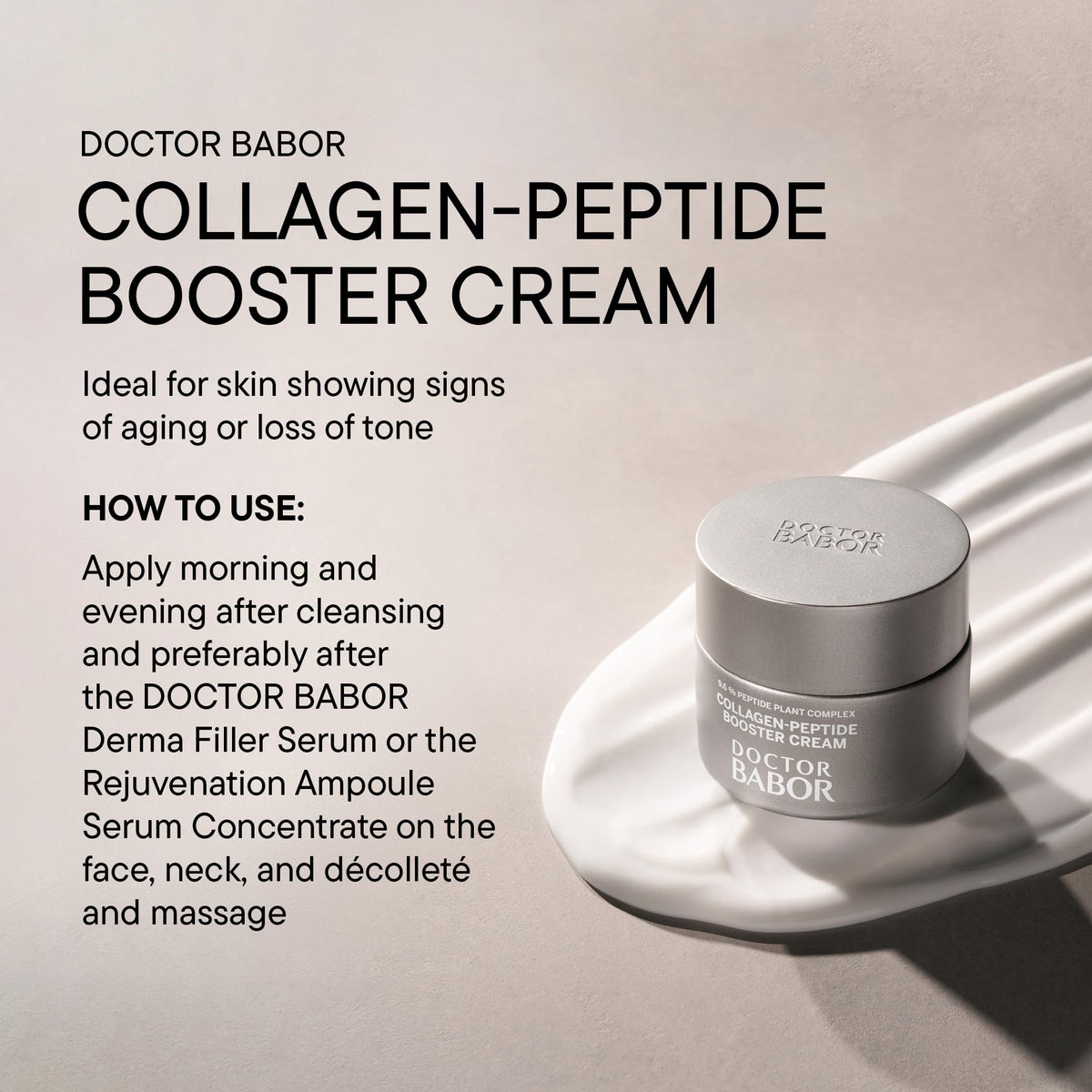 BABOR Doctor Collagen Peptide Booster Cream with day and night use concept
