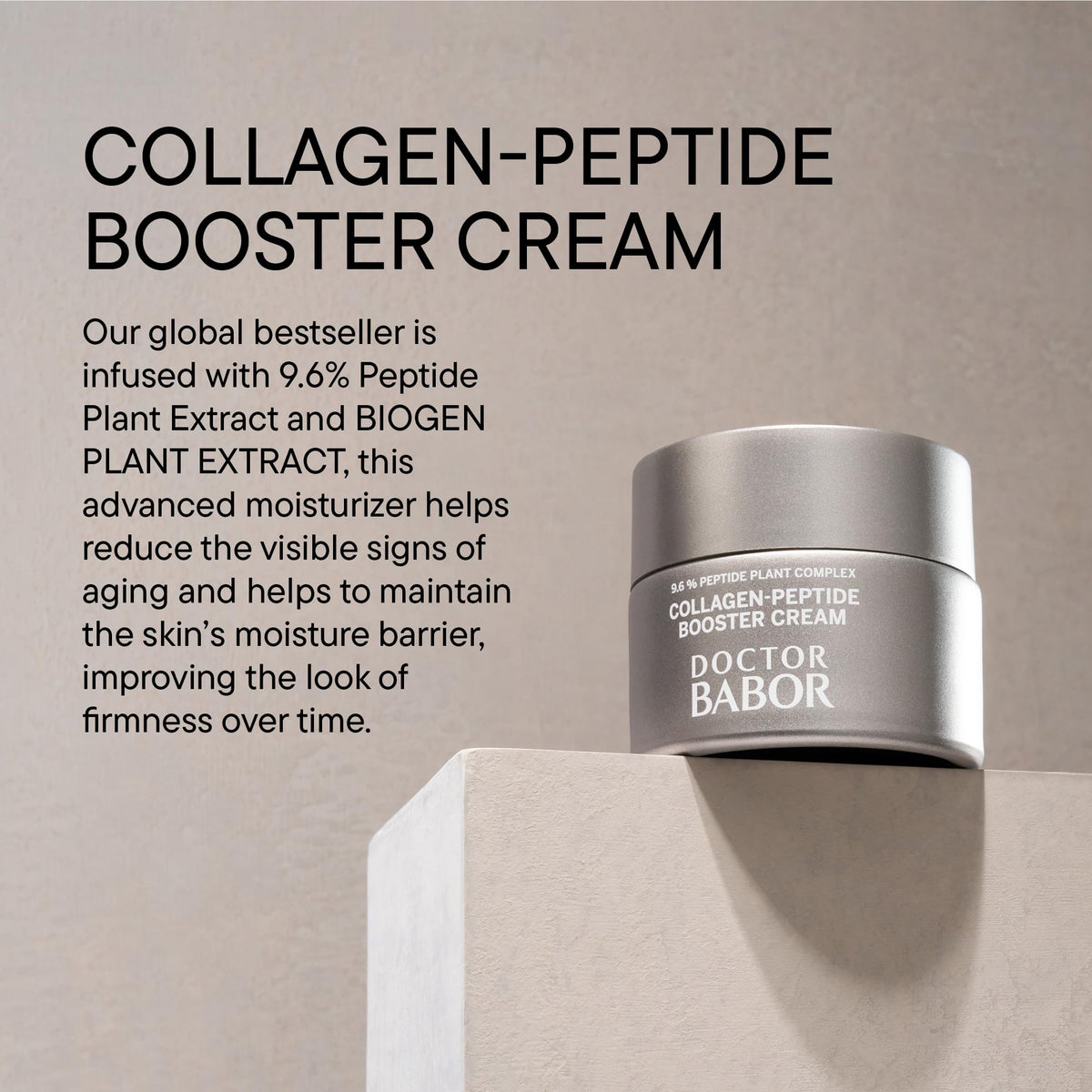 BABOR Doctor Collagen Peptide Booster Cream texture close-up highlighting plumping hydration