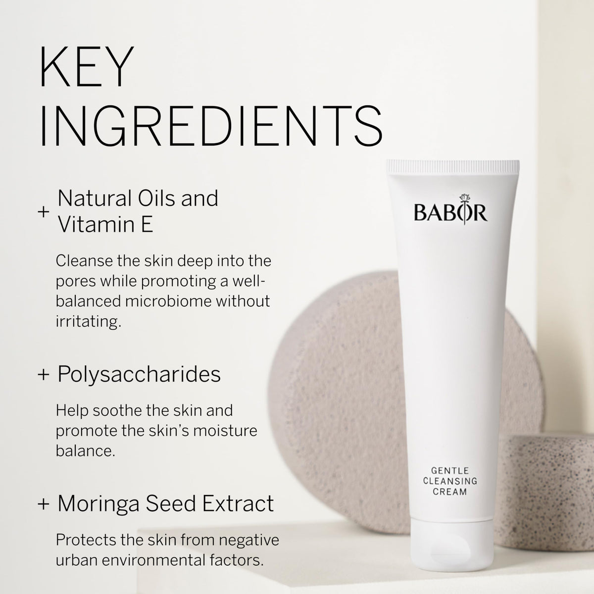 BABOR Gentle Cleansing Cream pump bottle demonstrating easy daily use.