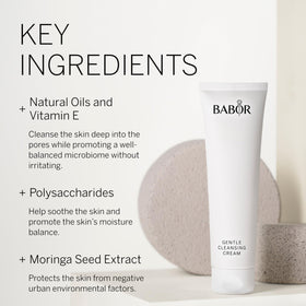 BABOR Gentle Cleansing Cream pump bottle demonstrating easy daily use.