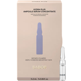 BABOR Hydra Plus bottle close-up highlighting hydration benefits.