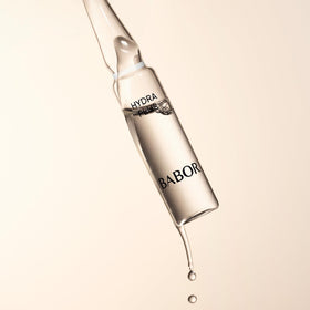 BABOR Hydra Plus ampoules emphasizing hydration power for dry skin.