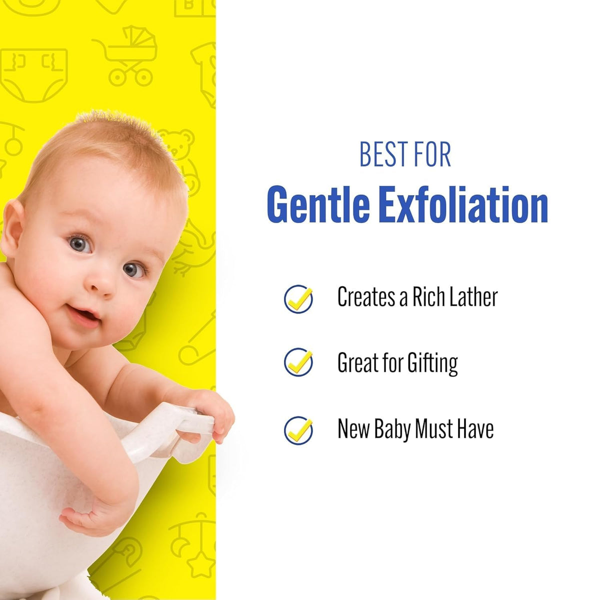 Baby Buddy three-pack sea sponge emphasizing value and convenient replacements