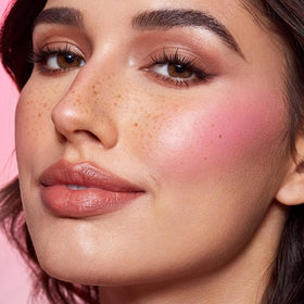 Baby Go Dewy Freckblush water-resistant finish on skin for lasting color.