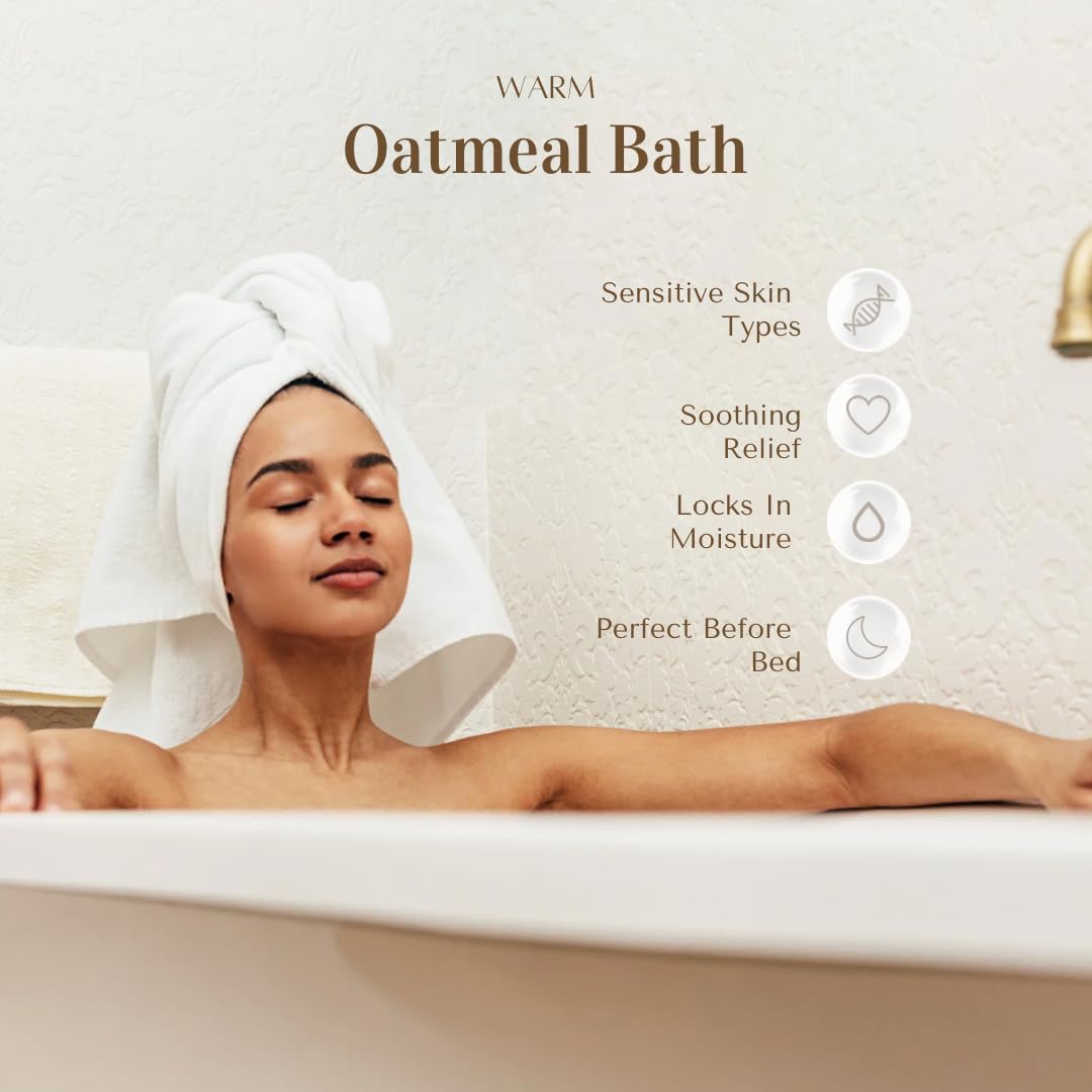 Baby Shea colloidal oatmeal dissolving in water for soothing bath