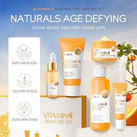 Gift-ready packaging for BabyFaceDiary Vitamin C Kit showing all five items.