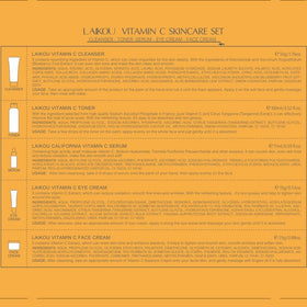Close-up of BabyFaceDiary Vitamin C Set textures and moisturizers.