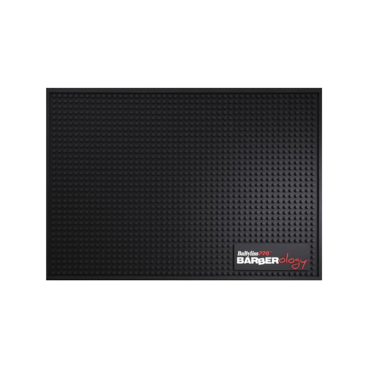 BaBylissPRO Barberology Rubber Mat with an 18 x 12 inch tool area for organized station work