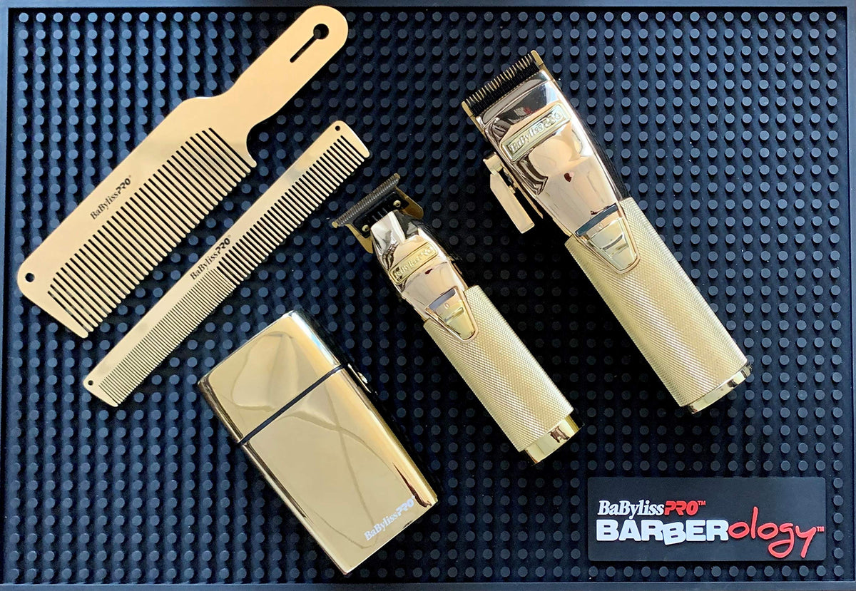 BaBylissPRO Barberology Rubber Mat showing a nonslip surface to secure tools during trims