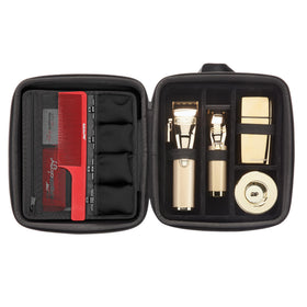 BaBylissPRO Barberology travel case uses elastic bands to secure tools.