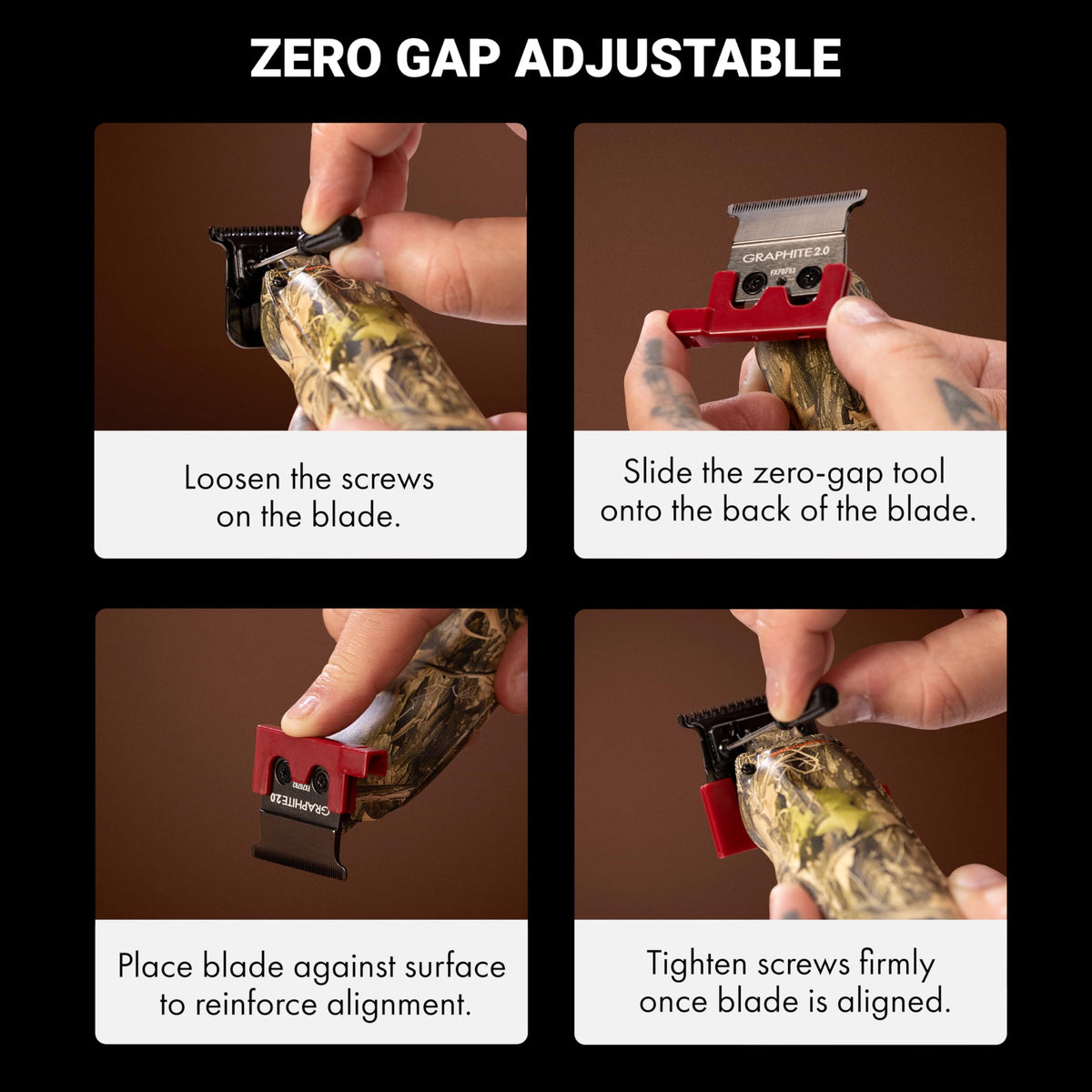 Camouflage housing with metal shield for durable, balanced feel.