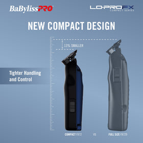 BaBylissPRO compact LO-PROFX shaver featuring hypoallergenic titanium foil for irritation-free skin.
