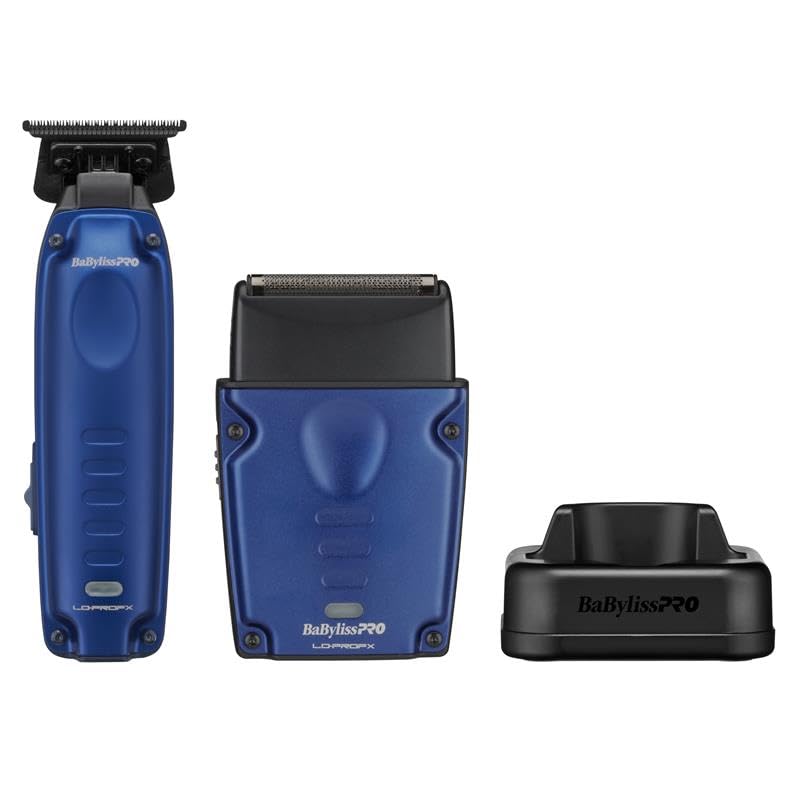 BaBylissPRO compact LO-PROFX trimmer with zero-gap T-blade for sharp detailing.