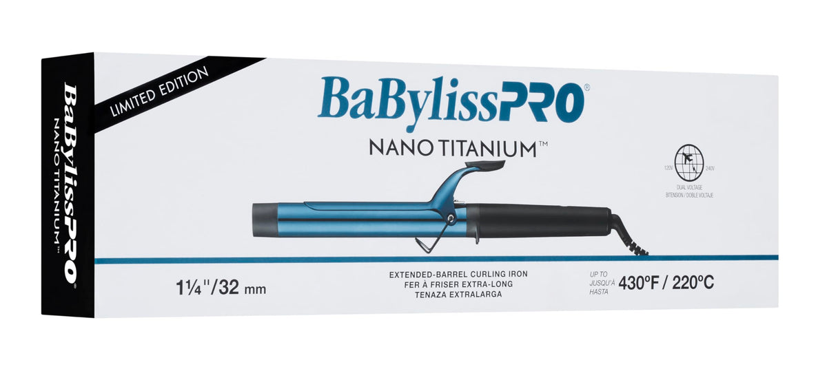 BaBylissPRO curling iron with digital temperature control up to 430°F.