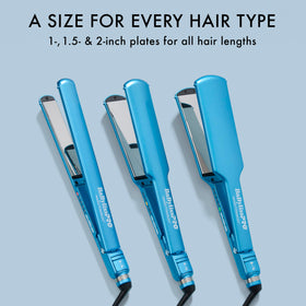 BaBylissPRO flat iron showing digital temperature control for precise styling.