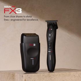 BaBylissPRO FX3 blade closeup reveals DLC titanium durability for clean cuts