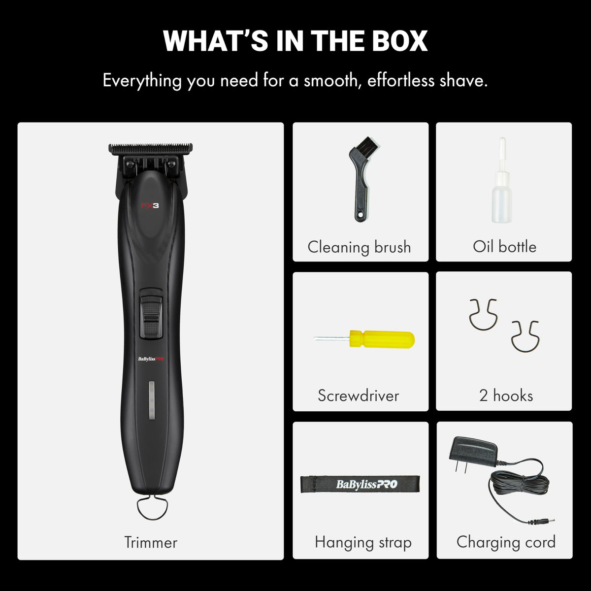 BaBylissPRO FX3 trimmer in use demonstrates accurate edging on hairlines