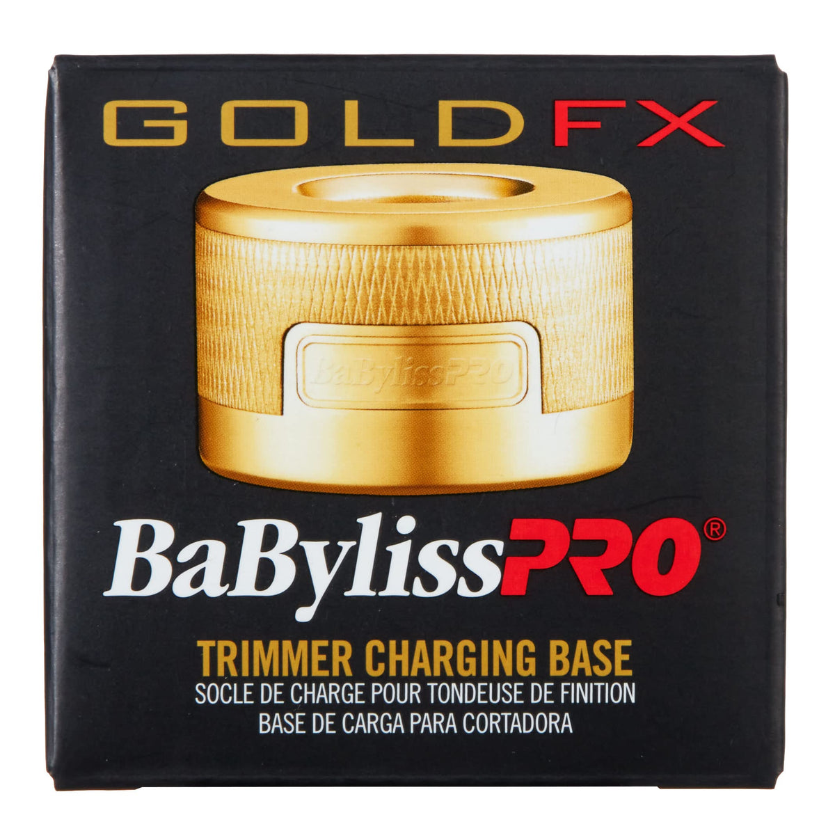 BaBylissPRO FX787 charging base closeup shows premium metal finish and practicality.