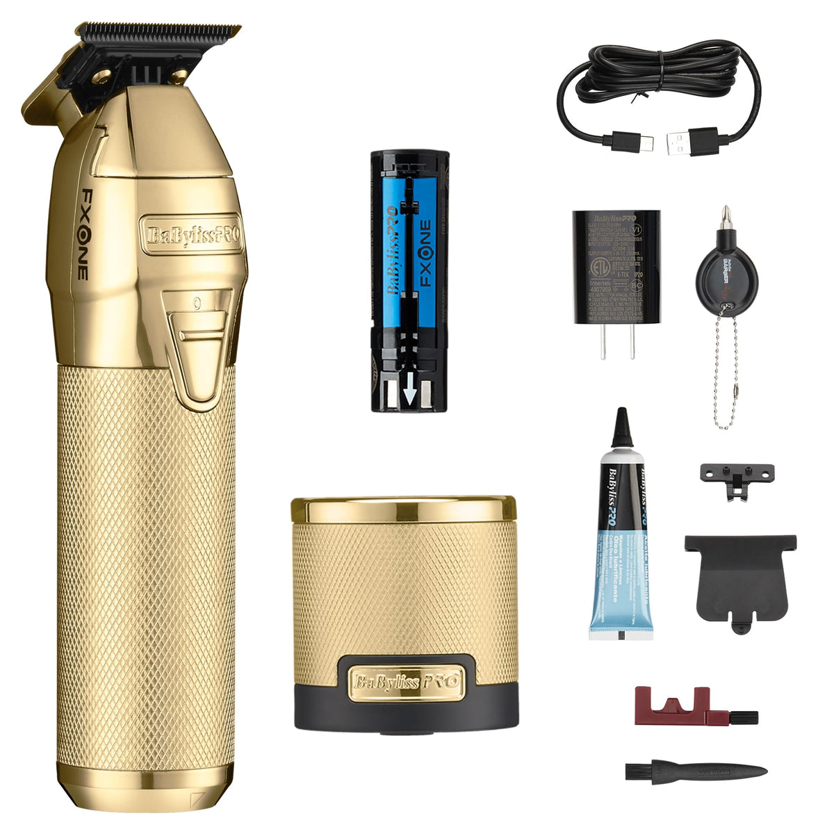 BaBylissPRO FXONE battery release button enables quick swaps for nonstop grooming.