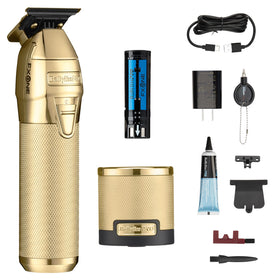 BaBylissPRO FXONE battery release button enables quick swaps for nonstop grooming.