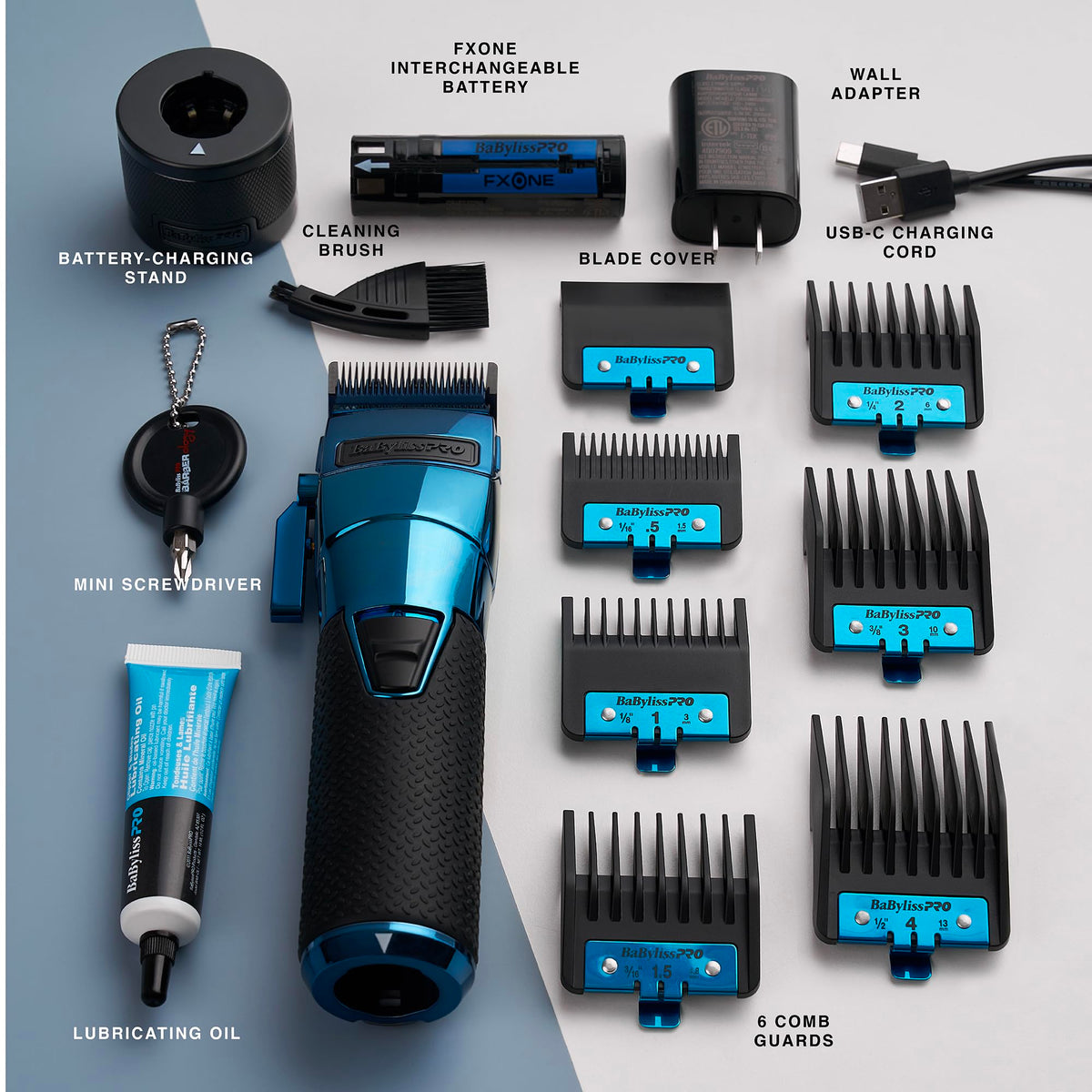 BaBylissPRO FXONE blue battery removable feature enabling quick swaps during busy days.