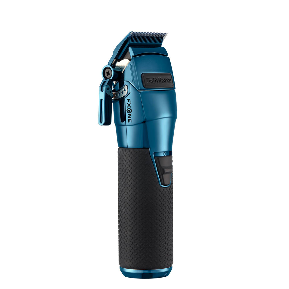 BaBylissPRO FXONE blue clipper front view for precise fades and dependable performance.