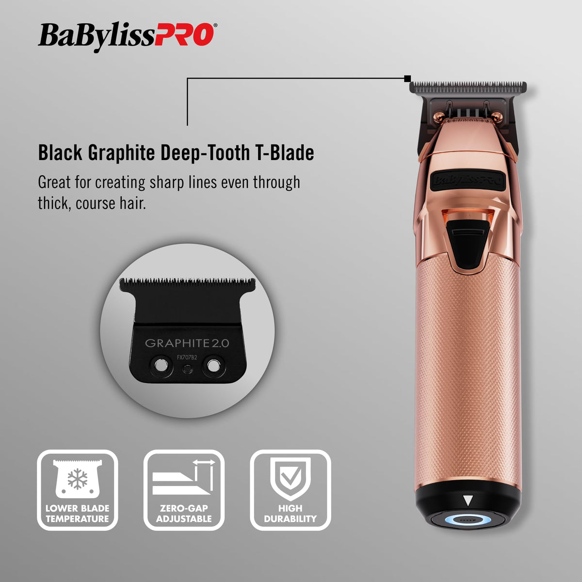 BaBylissPRO FXONE T-blade exposed for precise outlining and crisp edge-ups