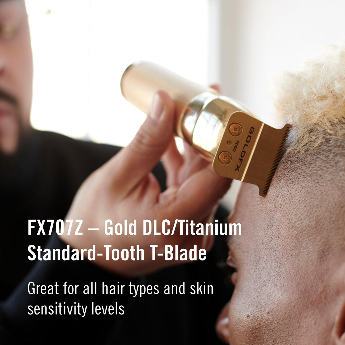 BaBylissPRO FXONE zero-gap titanium T-blade delivers precise edge-ups.