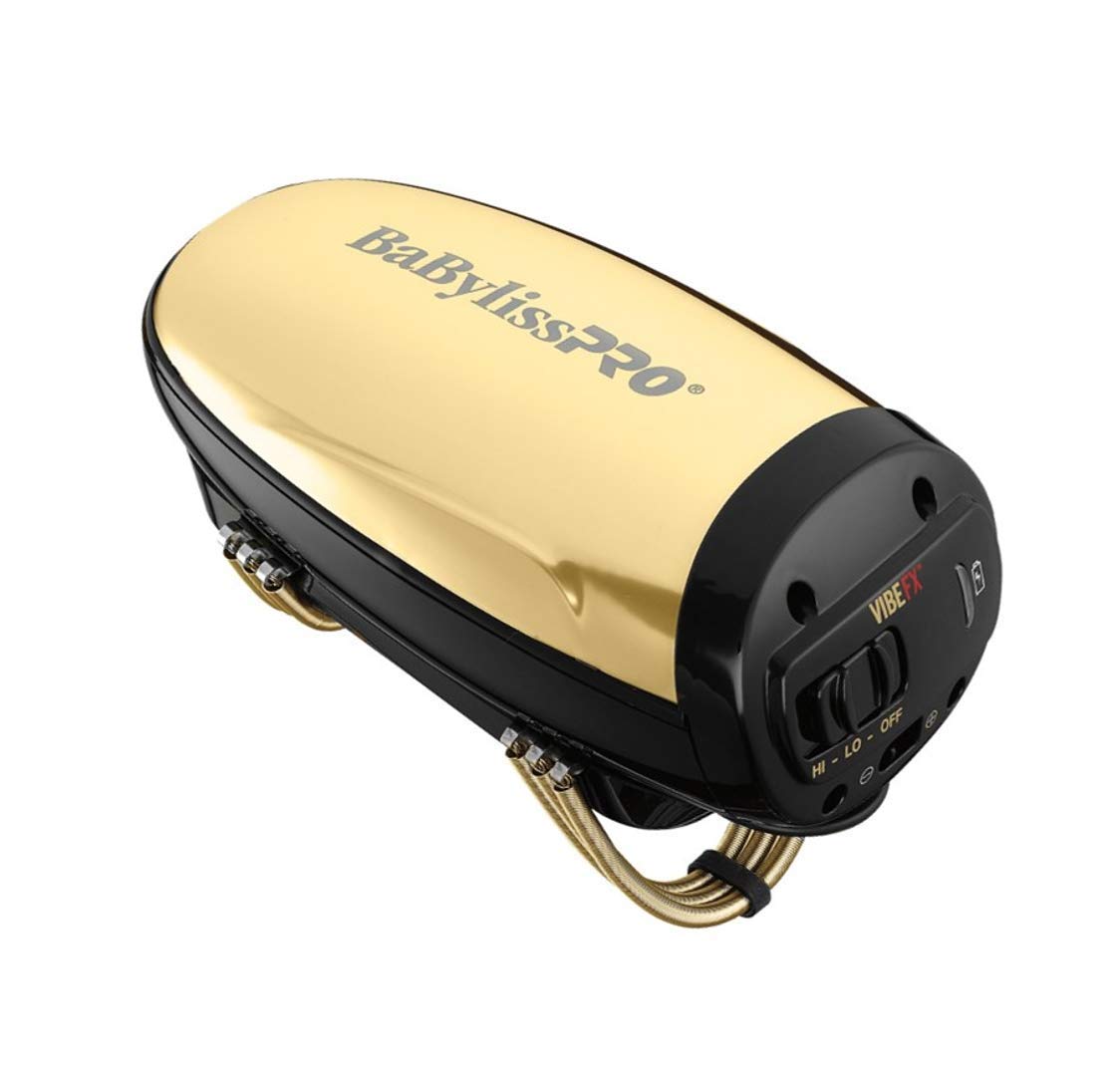 BaBylissPRO GoldFX massager front view shows compact, quiet relief for neck and shoulders.